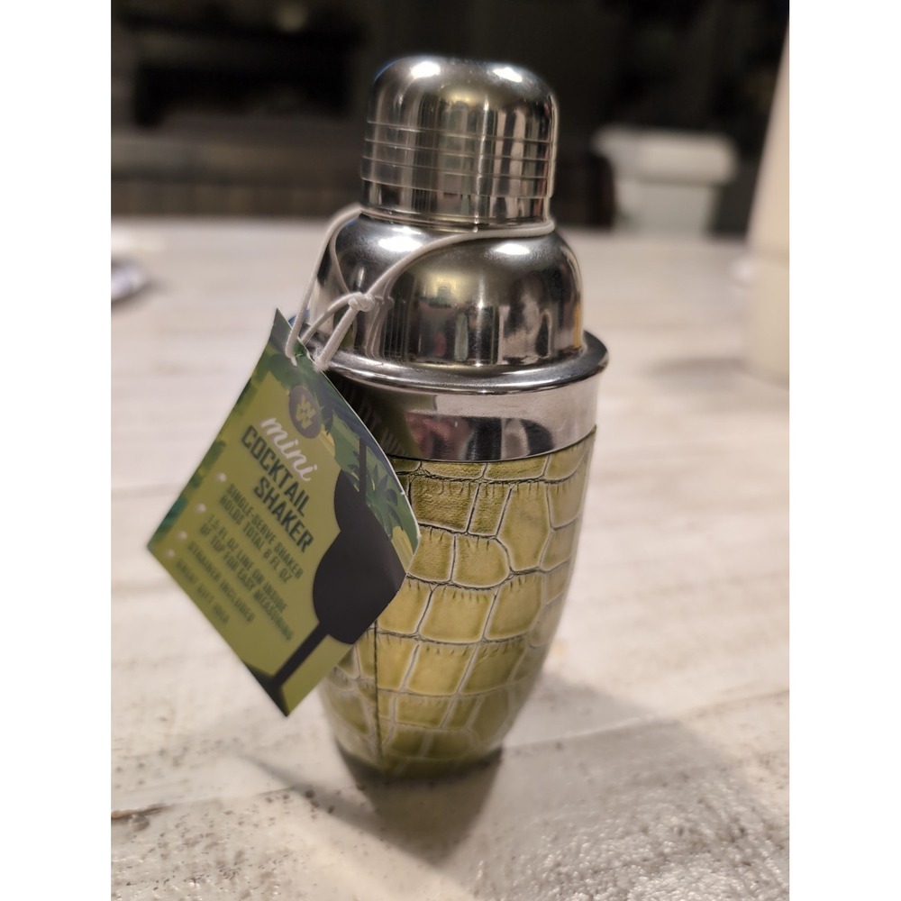 Bar Cocktail Shaker Mini Yellow Croc Leather WW Weight Watchers NWT